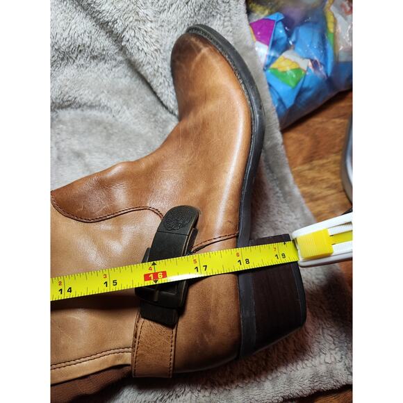 Vince Camuto Bedina 2 Tone Tall Riding Boots 7M 100 % Leather Western Boho - Picture 6 of 11